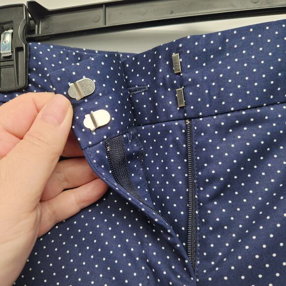 Talbots Signature Fit Navy Polka Dot Straight Leg Ankle Pants Women's 8 - Picture 6 of 7